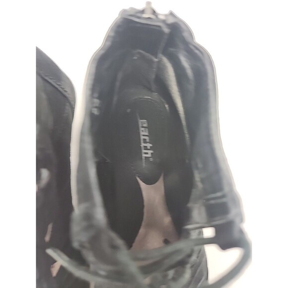 Earth Women's Aurora Size 8.5 B Black Sandals Block Heel Front Tie Back Zipper - Picture 9 of 16